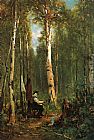 Famous Artist Paintings - Artist at His Easel in the Woods